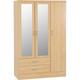 (3 Door 2 Drawer Wardrobe) Nevada Bedroom Furniture Range - Sonoma Oak Effect