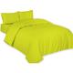 (Lime Green, Double) Plain Duvet Cover, Quilt Cover Set with Pillowcases, Bedroom Bedding Bed Set in following colours and Sizes