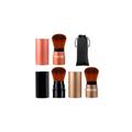 Retractable Kabuki Makeup Brush: 3 Colors Travel Powder Blush Brushes Face Make Up Mini Foundation Brush Set Small Size Cheeks Cosmetic Portable