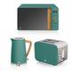 (Green) Swan Nordic 1.7 Litre Jug Kettle, 2 Slice Toaster & Microwave LED 800W Freestanding