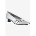 Extra Wide Width Women's Entice Pump by Easy Street in Silver Satin (Size 8 WW)