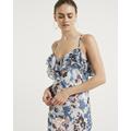 River Island Womens Blue Floral Frill Slip Maxi Dress