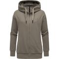 Kapuzensweatjacke RAGWEAR "Yodis Zip", Damen, Gr. XXXL (46), braun, Sweatware, Obermaterial: 70% Baumwolle, 30% Polyester, casual, bequem hüftbedeckend, hoch geschlossener Ausschnitt, Langarm Ärmel ohne Ärmelschlitz Rippbündchen, Sweatjacken,...