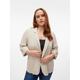 Kurzblazer VERO MODA CURVE "VMCJESMILO 3/4 BLAZER WVN GA NOOS CUR" Gr. 52, beige (silver lining) Damen Blazer