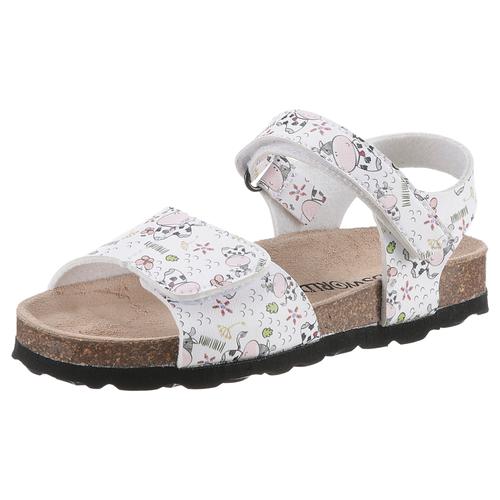 Riemchensandale KIDSWORLD Gr. 28, bunt (weiß bunt) Kinder Schuhe Sommerschuh, Sandalette, Klettschuh, mit praktischen Klettriemchen