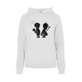 Kapuzenpullover MERCHCODE "Damen Ladies Girl with a stick Hoody" Gr. S, weiß (white) Damen Pullover Kapuzenpullover