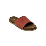 Women's Womens Faux Leather Open Toe Slide Footbed Sandal by GaaHuu in Brick Red (Size 8 M)