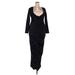 Fashion Nova Casual Dress - Formal Scoop Neck 3/4 sleeves: Black Print Dresses - New - Women's Size 3X
