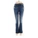 7 For All Mankind Jeans - Mid/Reg Rise Boot Cut Boot Cut: Blue Bottoms - Women's Size 25 - Sandwash