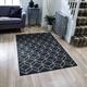 Moda Cube Flatweave Utility Mats Kitchen Rugs Runners Black Anti Slip