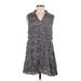 RVCA Casual Dress - DropWaist: Gray Acid Wash Print Dresses - Women's Size Medium