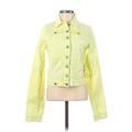 JPG Jeans Denim Jacket: Below Hip Yellow Solid Jackets & Outerwear - Women's Size X-Small