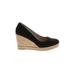 Bass Wedges: Black Solid Shoes - Women's Size 8 - Round Toe