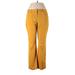 Lands' End Dress Pants - Mid/Reg Rise: Yellow Bottoms - Women's Size 10 Petite