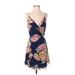 Joie Casual Dress - Wrap: Blue Floral Dresses - Women's Size Small