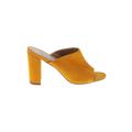 Steve Madden Heels: Slide Platform Casual Yellow Solid Shoes - Women's Size 9 - Open Toe