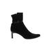 Ralph Lauren Collection Ankle Boots: Strappy Stiletto Casual Black Solid Shoes - Women's Size 8 - Pointed Toe