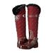 Michael Kors Shoes | New Michael Kors Red Fulton Quilted Faux Fur Rain Boots, Mk Burgundy | Color: Black/Red | Size: 9