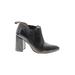 Freebird by Steven Ankle Boots: Chelsea Boots Chunky Heel Casual Black Print Shoes - Women's Size 8 - Almond Toe