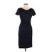 Max Mara Casual Dress - Sheath: Blue Brocade Dresses - Women's Size 10