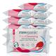 RAWGANIC Pure Cleansing Anti-aging Facial Wipes with Pomegranate and Aloe Vera | Gentle Hydrating Biodegradable Makeup Removal Wipes | Organic Cotton Face Wipes | 12 Packs (300 wipes in total)