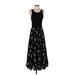 Polo by Ralph Lauren Casual Dress - A-Line Scoop Neck Sleeveless: Black Floral Dresses - Women's Size 4