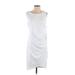 Leith Casual Dress - Mini Scoop Neck Sleeveless: White Solid Dresses - New - Women's Size Large