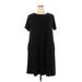 Zenana Casual Dress - Shift High Neck Short sleeves: Black Print Dresses - Women's Size 1X