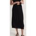 Madewell Skirts | Madewell Plisse Midi Slip Pull On Column Fashion Trendy Skirt Us Women's S New | Color: Black | Size: S