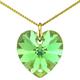 Lua Joia Heart Necklace Birthstone Pendant August Birth Month Peridot Crystal & Long Gold Chain - Anti Tarnish Jewelry Gift for Wife, Birthday, Daughter, Mother’s Day, Anniversary & Valentine’s