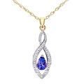 Naava PP03616Y Tanz Women's 0.01 ct I Diamond with Tanzanite Pendant Necklace in 9 ct Yellow Gold