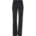 Bequeme Jeans URBAN CLASSICS "Urban Classics Damen Ladies Highwaist Straight Slit Denim Pants" Gr. 27, Normalgrößen, schwarz (blackwashed) Damen Jeans