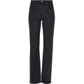 Bequeme Jeans URBAN CLASSICS "Urban Classics Damen Ladies Highwaist Straight Slit Denim Pants" Gr. 34, Normalgrößen, schwarz (blackwashed) Damen Jeans