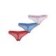 Slip TOMMY HILFIGER UNDERWEAR "3 PACK THONG LACE (EXT SIZES)" Gr. XL (42/44), bunt (fierce red, blue spell, pearly pink) Damen Unterhosen Klassische Slips