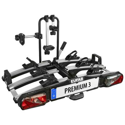 Kupplungsfahrradträger EUFAB "PREMIUM 3", schwarz, B:115cm H:67cm T:74cm, Fahrradträger, abschließbar