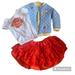 Disney Matching Sets | Disney “Beauty And The Beast” Tutu Outfit - Age 7/8 | Color: Blue/Red | Size: 7g