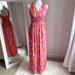 Jessica Simpson Dresses | Jessica Simpson Pink Tropical Palm Leaf Maxi Dress | Color: Gold/Pink | Size: S