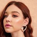 Urban Outfitters Jewelry | 3/$30 Hollowed Faux Pearl Heart Earrings | Color: Gold | Size: Os