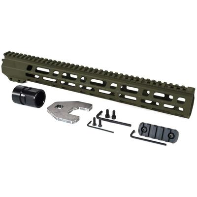 AT3 Tactical SPEAR M-Lok AR-15 Free Float Handguard 15 in OD Green AT3-MLOK-15-ODG