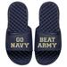 Youth ISlide Navy Midshipmen Beat Army Slogan Slide Sandals
