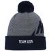 Men's Nike Navy/Gray Team USA Futura Cuffed Knit Hat with Pom