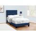 Monarch Specialties- Bed, Twin Size, Upholstered, Bedroom, Teen, Juvenile, Blue Velvet