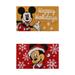 Licensed Disney Mickey Mouse Coir Xmas 'Happy Holidays' and Mickey Santa Door Mats, 2 Pack - 1'7" x 2'8"