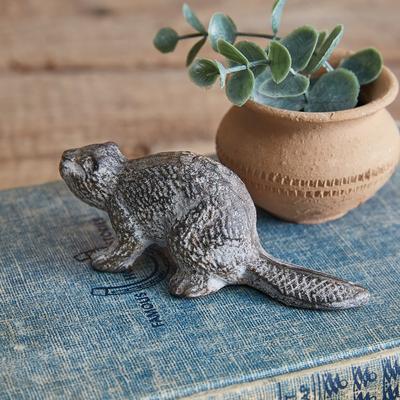 Cast Iron Beaver Figurine - 4.5''W x 1.75''D x 1.5''H