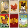 Plaques d'affiches jetables Jeek vintage coq poules 18 panneaux en métal plaque rétro pour bar