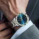 Montre à quartz en acier inoxydable pour homme horloge d'affaires étanche biscuits bleus montre