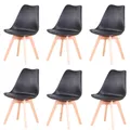 6 pièces/ensemble chaises de salle à manger médiévales nordiques siège rembourré en PU pieds en bois de hêtre chaises de bureau pour salle à manger chambre balcon Restaurant