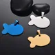 5Pcs Good Quality Fish Tags Pendant Charm Dog ID Stainless Steel Blank Dog Tags 5 colors Both side