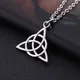 Skyrim Viking Celtics Love Knot Geometric Pendant Necklace Antique Sliver Triquetra Chain Necklace