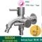 Stainless Steel Washing Machine Faucet 1in 2 out Multifunctional Water Tap Double Bibcock Outdoor